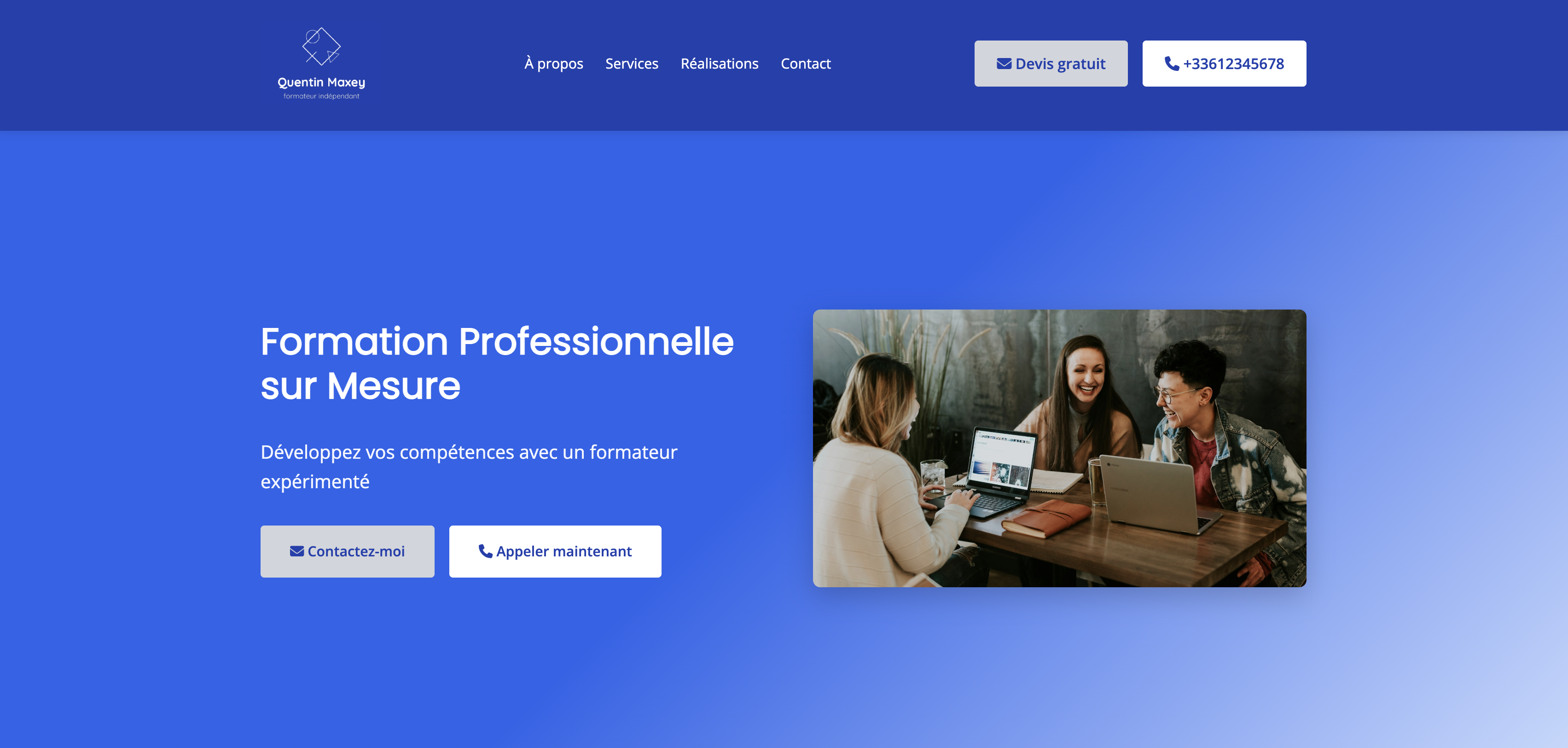 Template Formateur - Vue Desktop