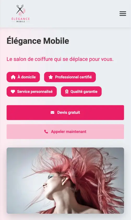 Template Coach Sportif - Vue Mobile